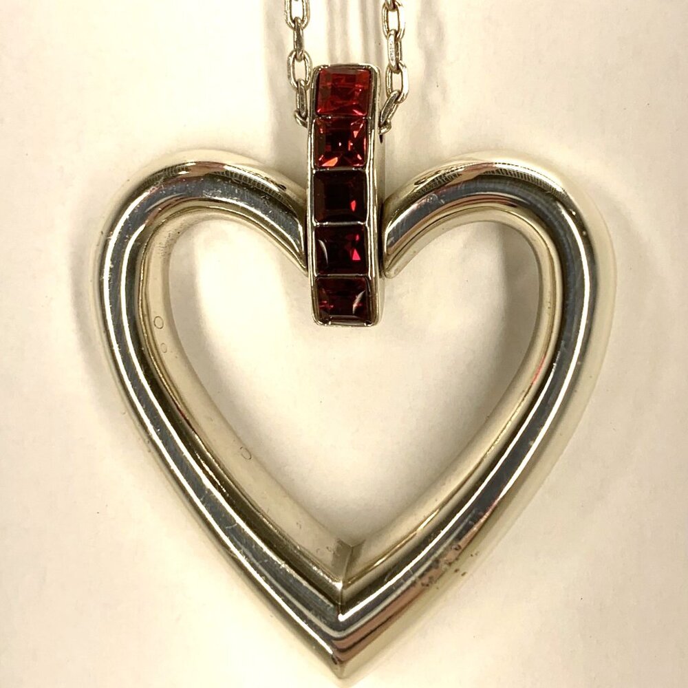 New Spectrum Open Heart Necklace-Red JM3673